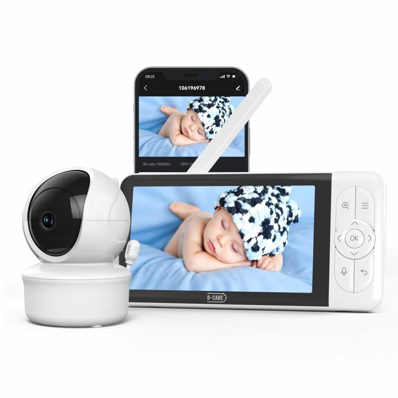 Audio Music Network - Babystar 5-inch Tuya baby monitor, 1080P