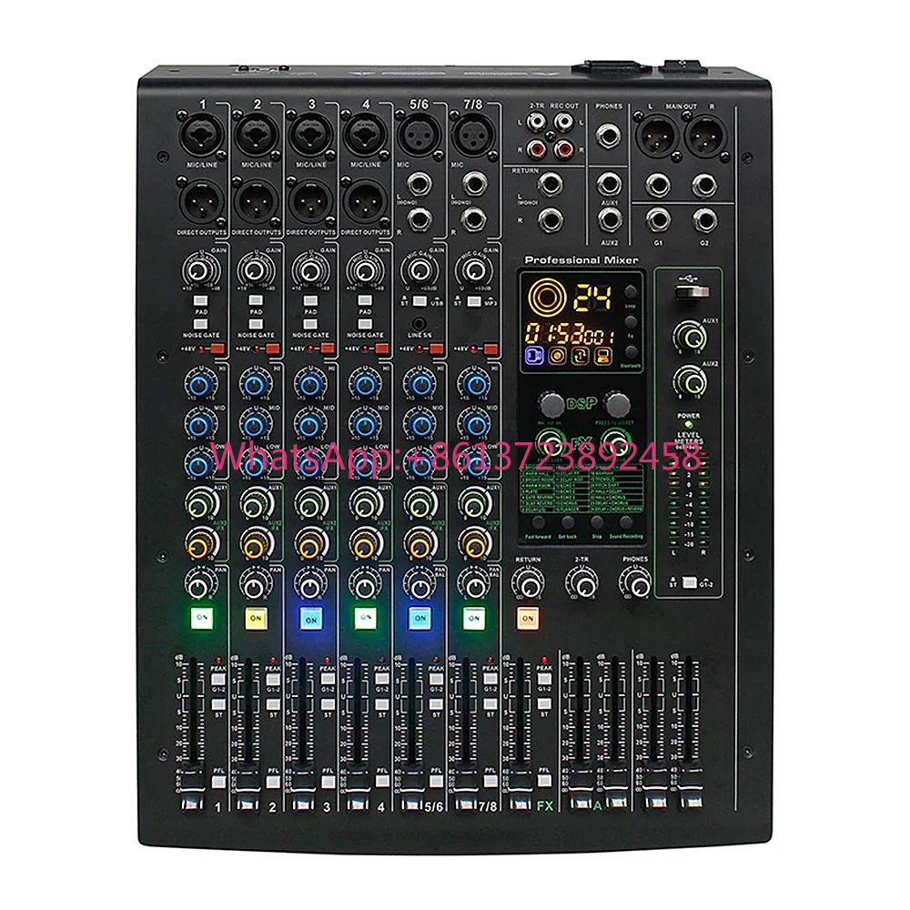 Audio Music Production - Professional 8-Channel USB Stereo DJ Mixer