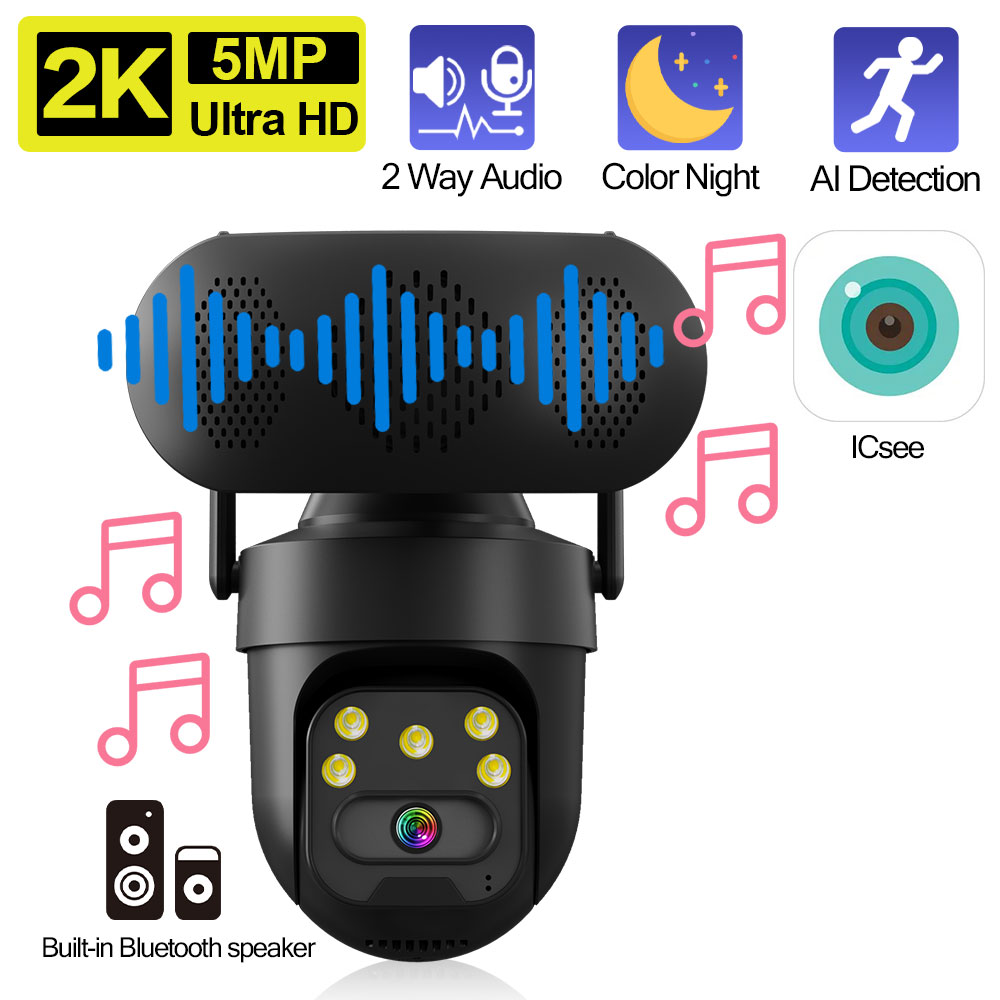 Audiovision Music Player - ICSEE 5MP WiFi PTZ IP Camera