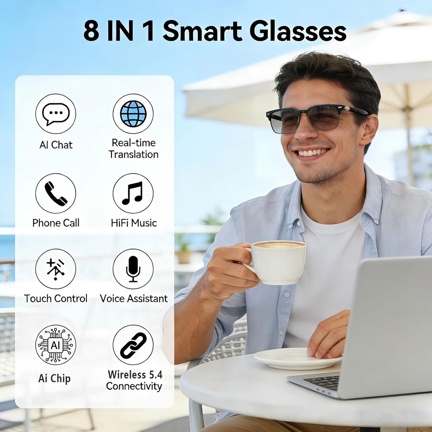 Audio Music Hifi - Smart Audio Glasses with Real-Time Translation
