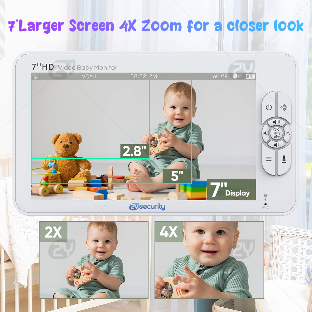 7.0 inch Video Baby Monitor HD - đánh giá và giá Zoom Audio Music