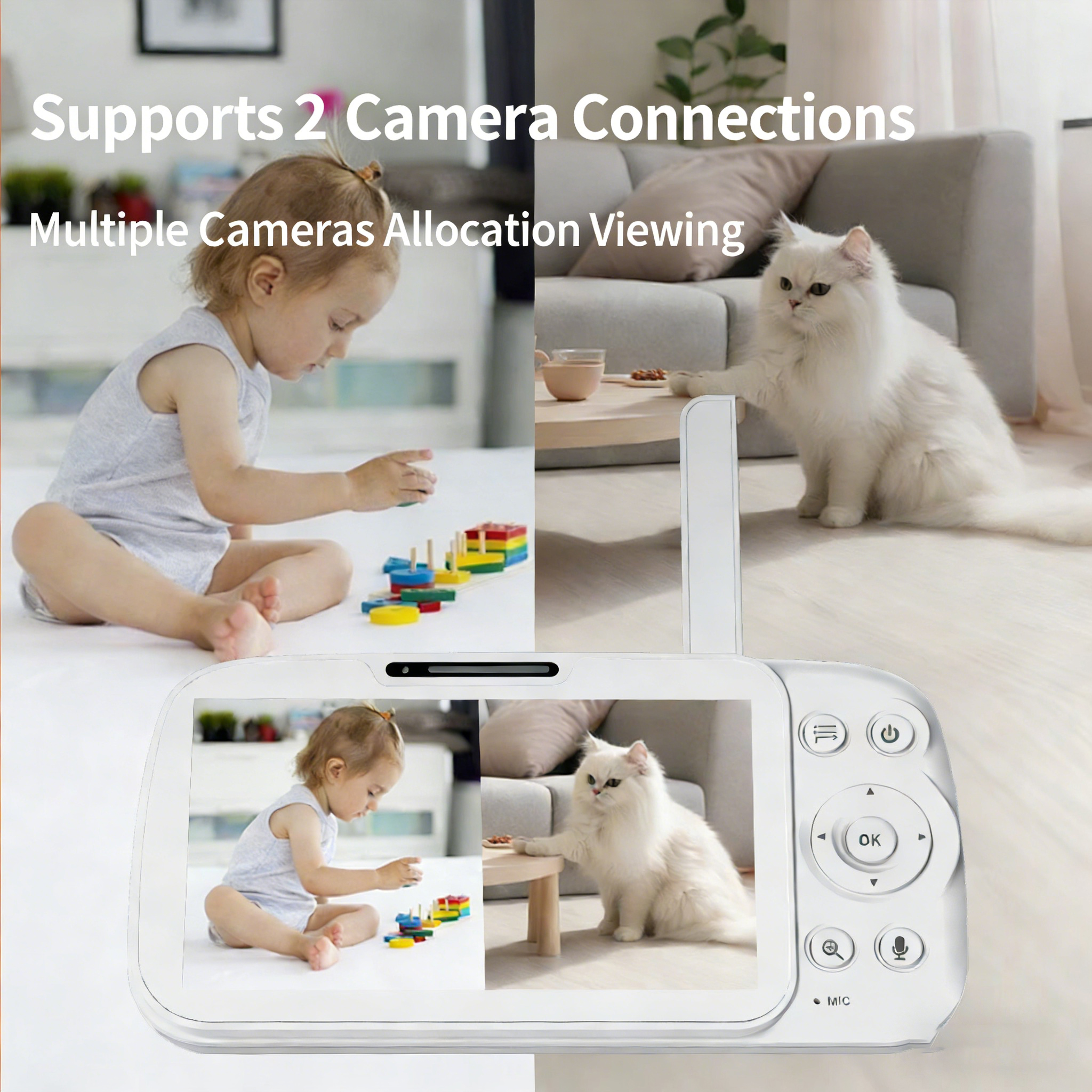 5 Inch HD Screen Baby Monitor  - đánh giá và giá Zoom Audio Music