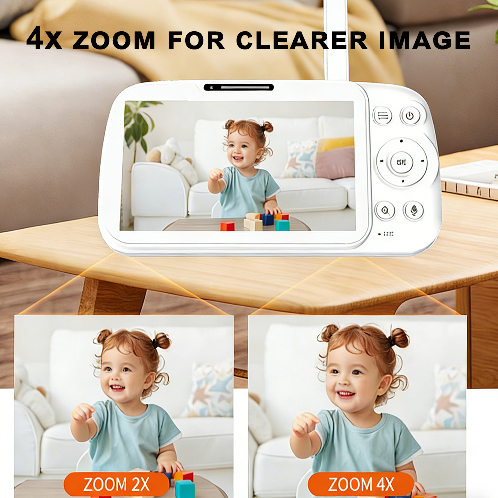 5 Inch HD Screen Baby Monitor  - đánh giá và giá Zoom Audio Music