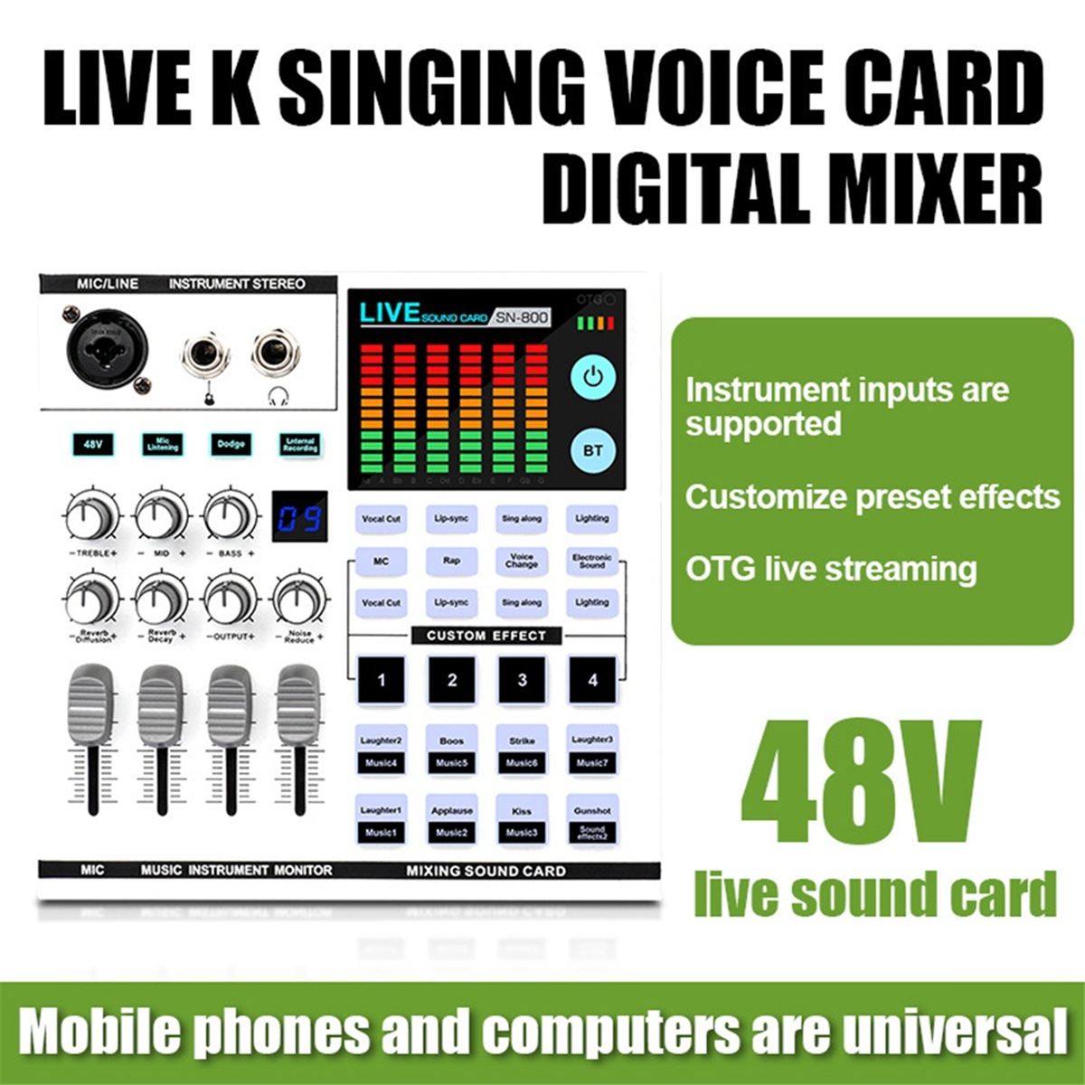 SN800 Live Sound Card Voice Ch - đánh giá và giá Audio Music Voice Changer