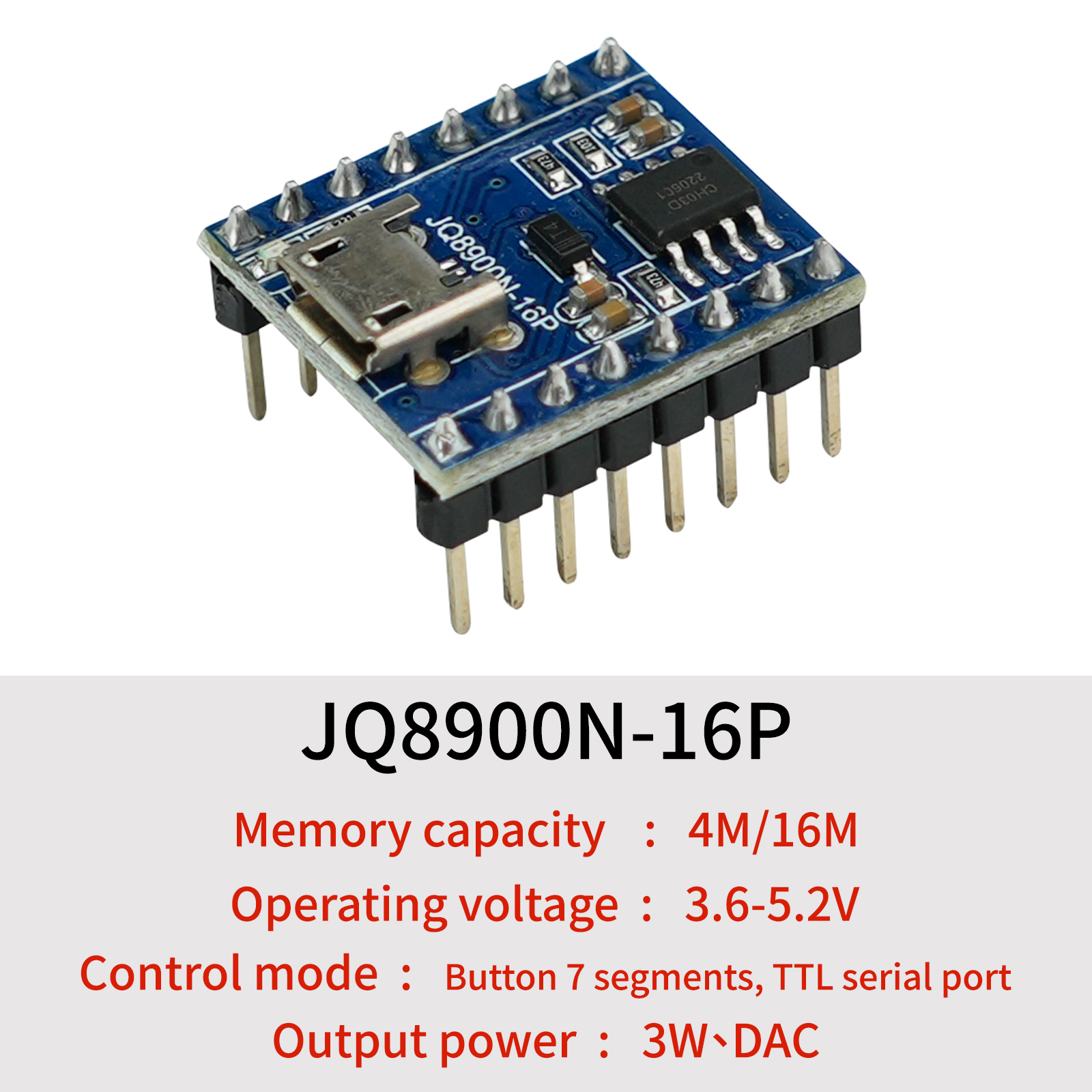 Voice Playback Module, JQ8900N - đánh giá và giá Audio Music Mp3 Download