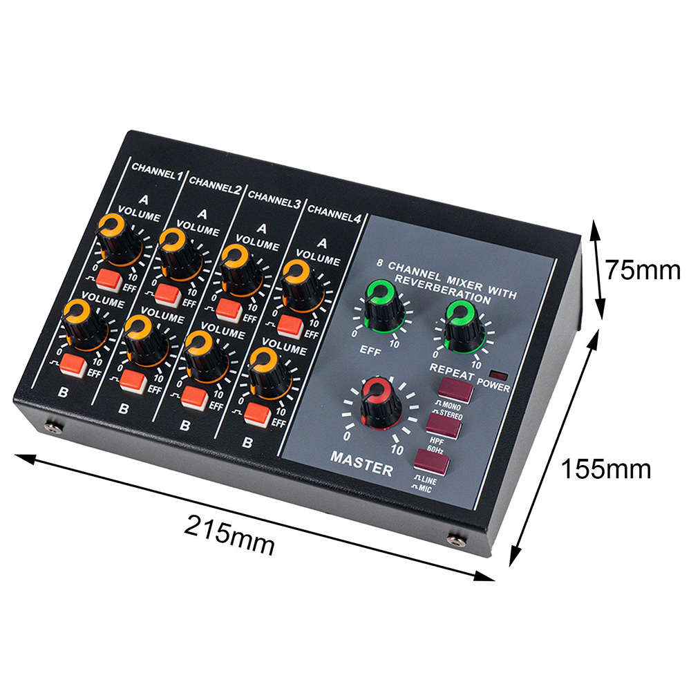 8 Channel Mixer - Mini 8 Compa - đánh giá và giá Audio And Music Mixer