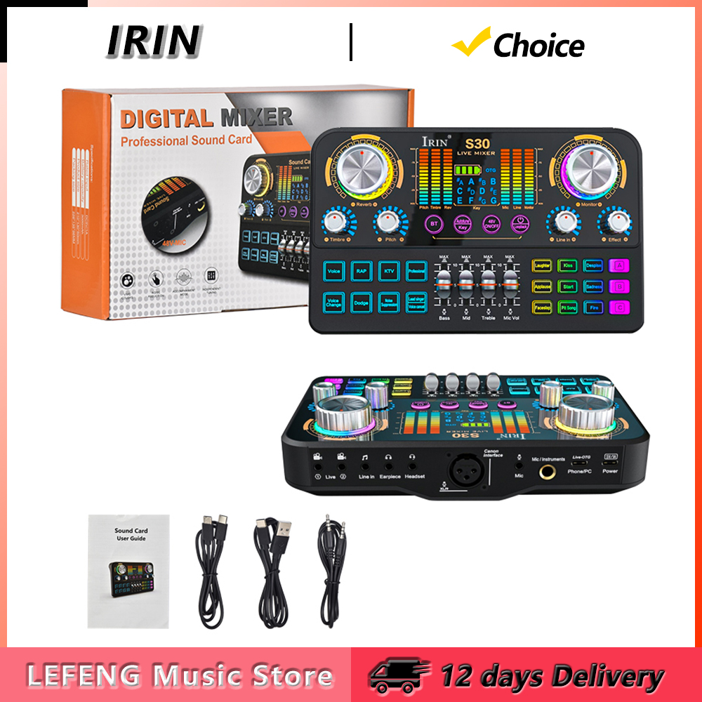IRIN S30 Live Sound Card Audio - đánh giá và giá Audio And Music Mixer