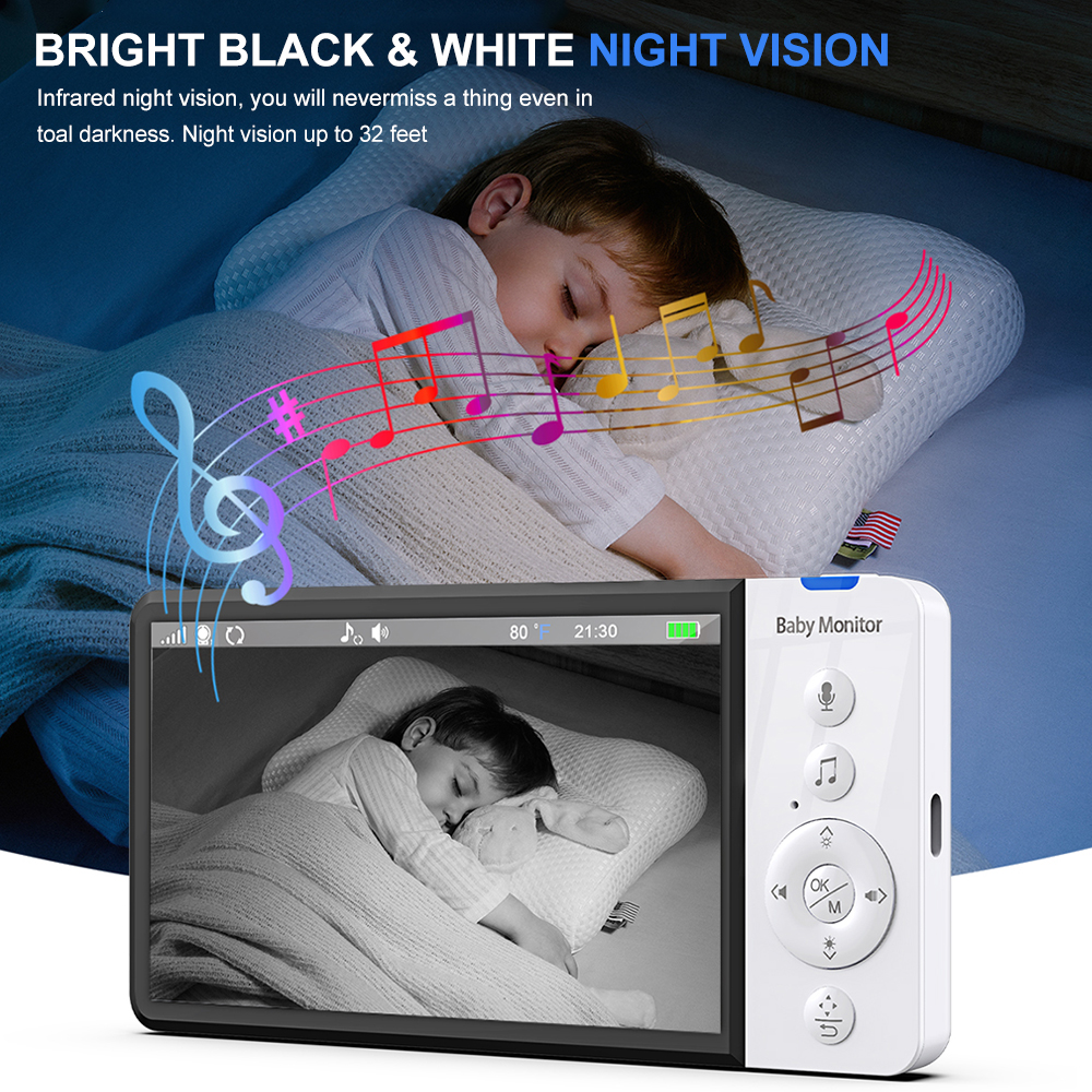 New 5'' Video Baby Monitor Wit - đánh giá và giá Zoom Audio Music