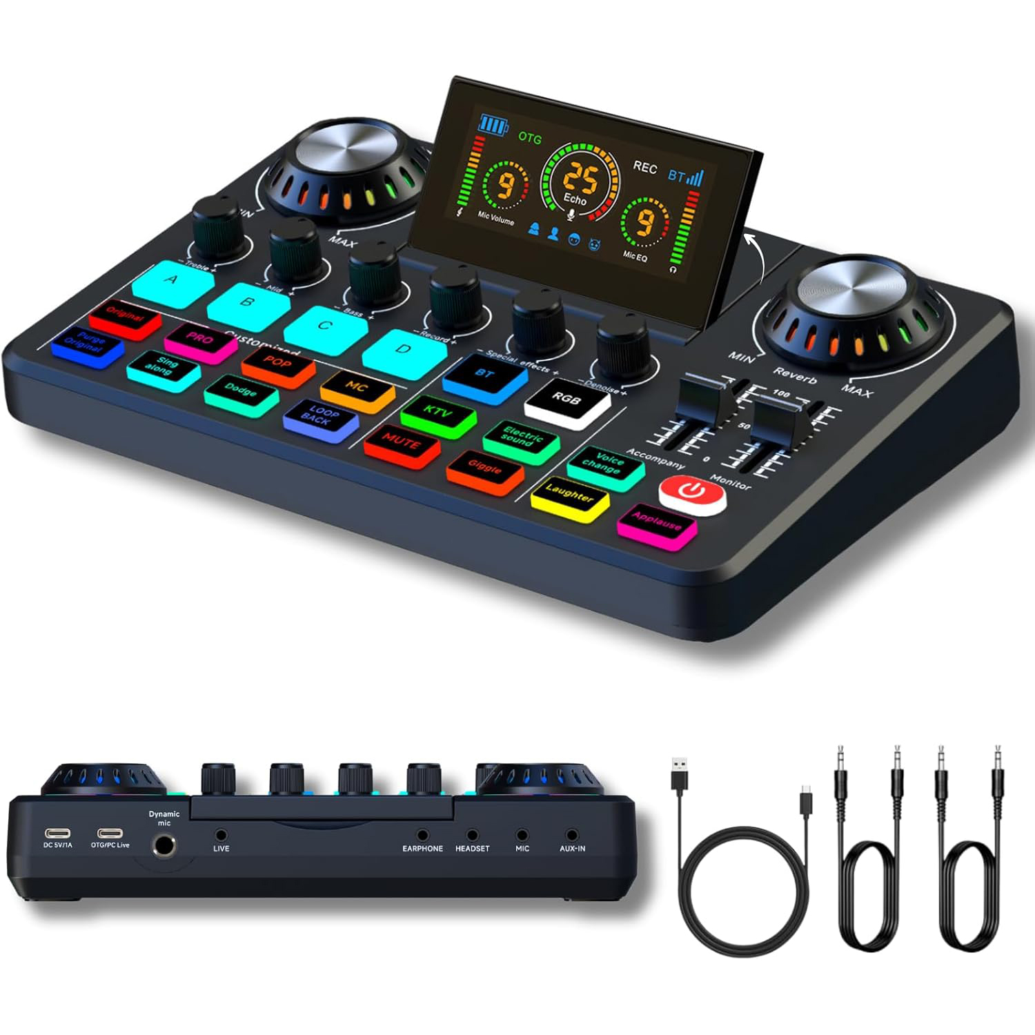 Audio Mixer, Live Sound Card w - đánh giá và giá Audio Music Voice Changer