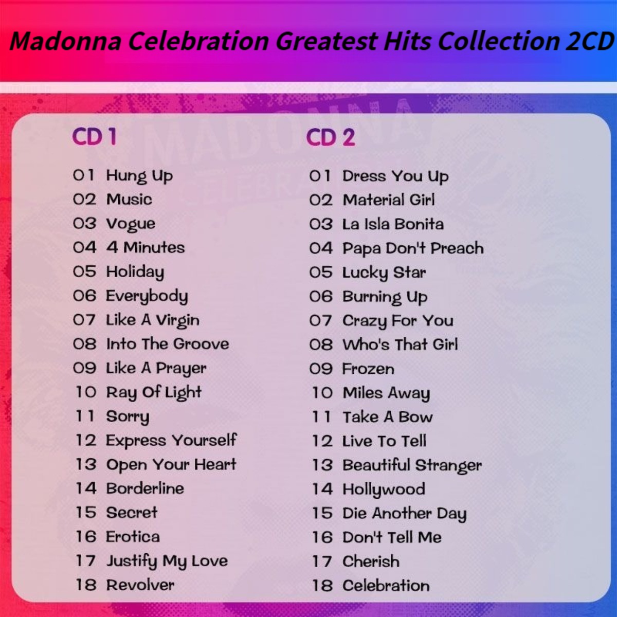 Madonna Celebration The Ultima - đánh giá và giá Audio Music Cd