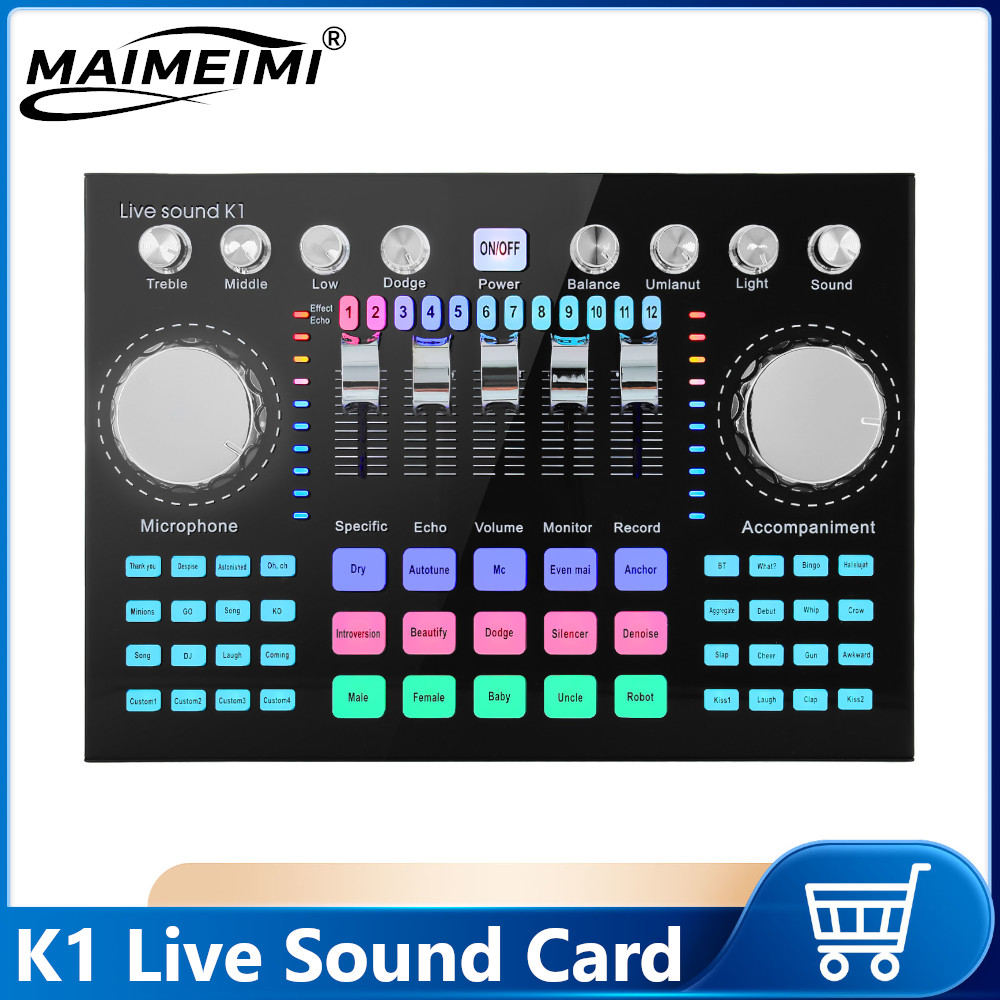 K1 Live Sound Card Voice Chang - đánh giá và giá Audio And Music Mixer