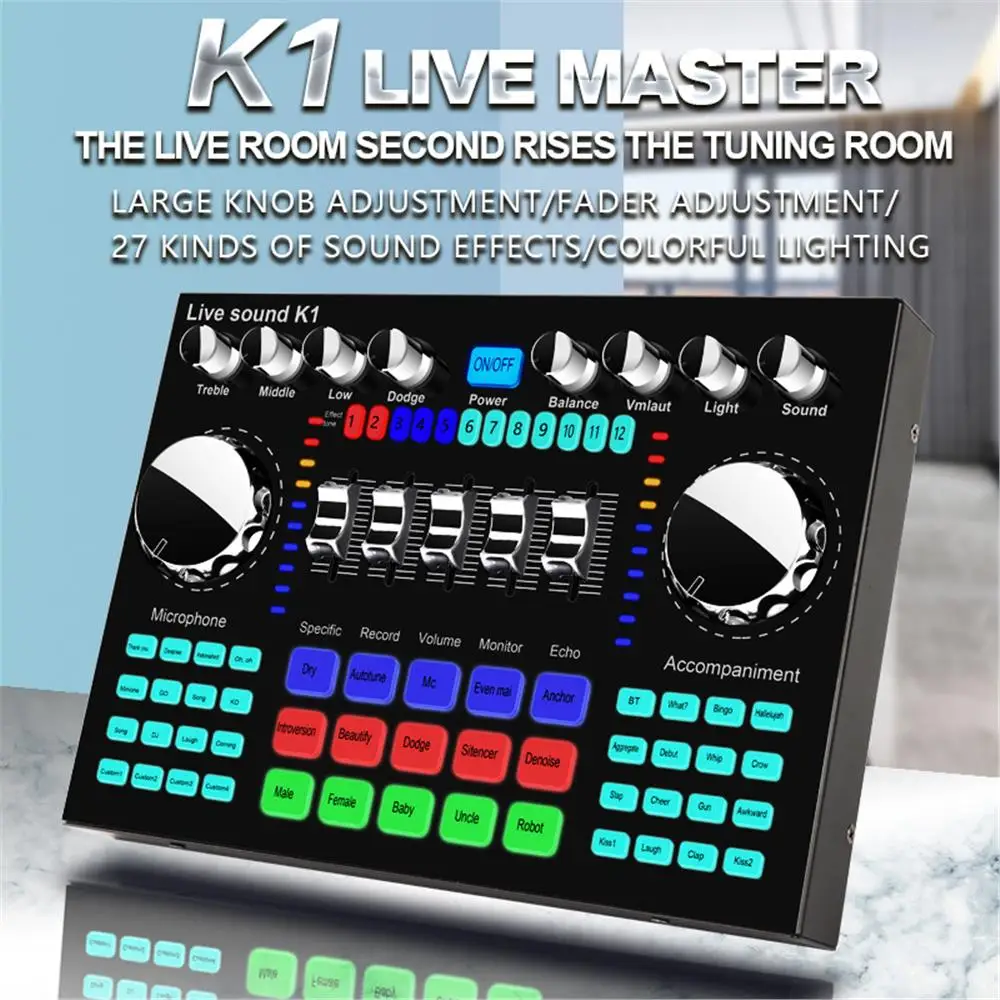 K1 Live Sound Card Voice Chang - đánh giá và giá Audio And Music Mixer