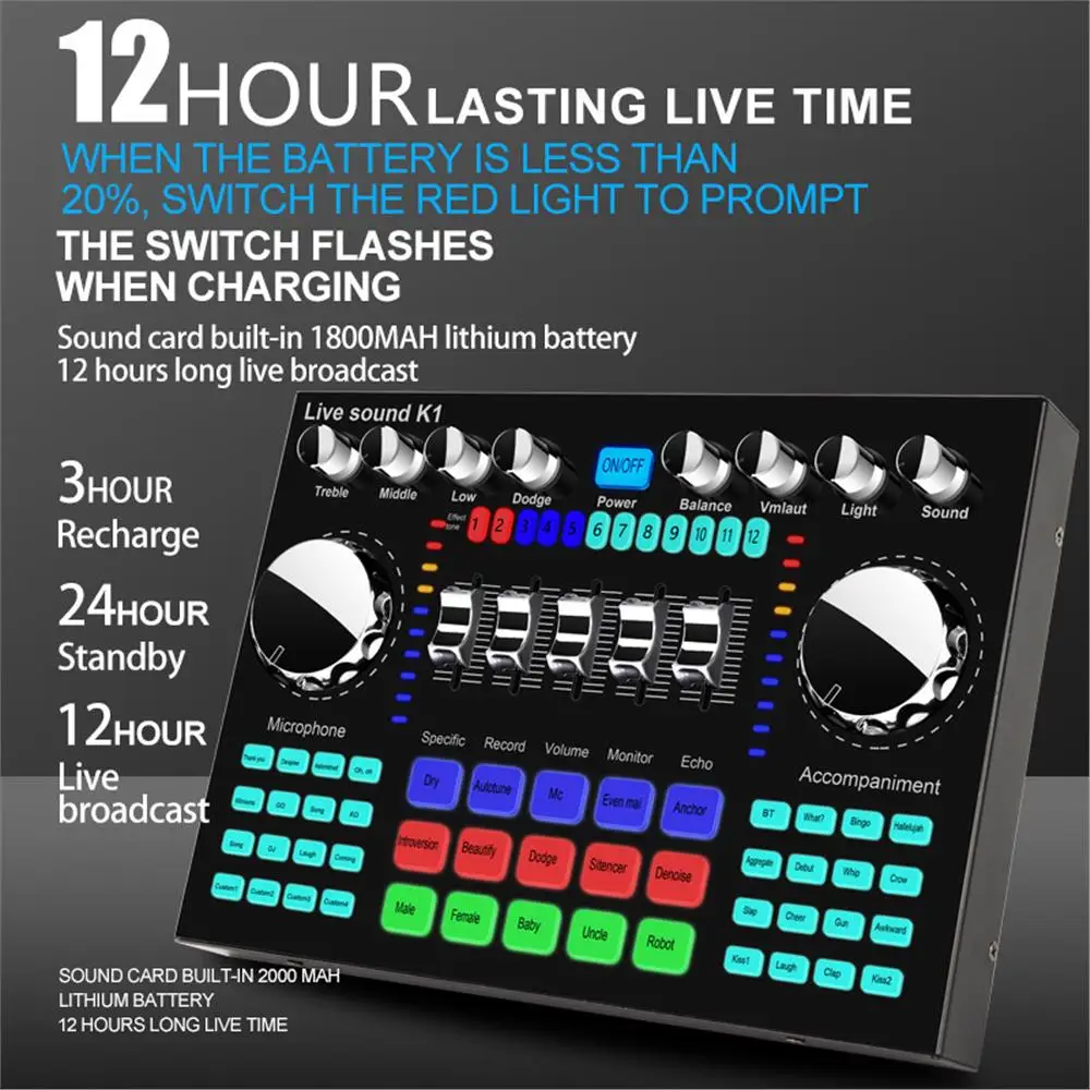 K1 Live Sound Card Voice Chang - đánh giá và giá Audio Music Voice Changer