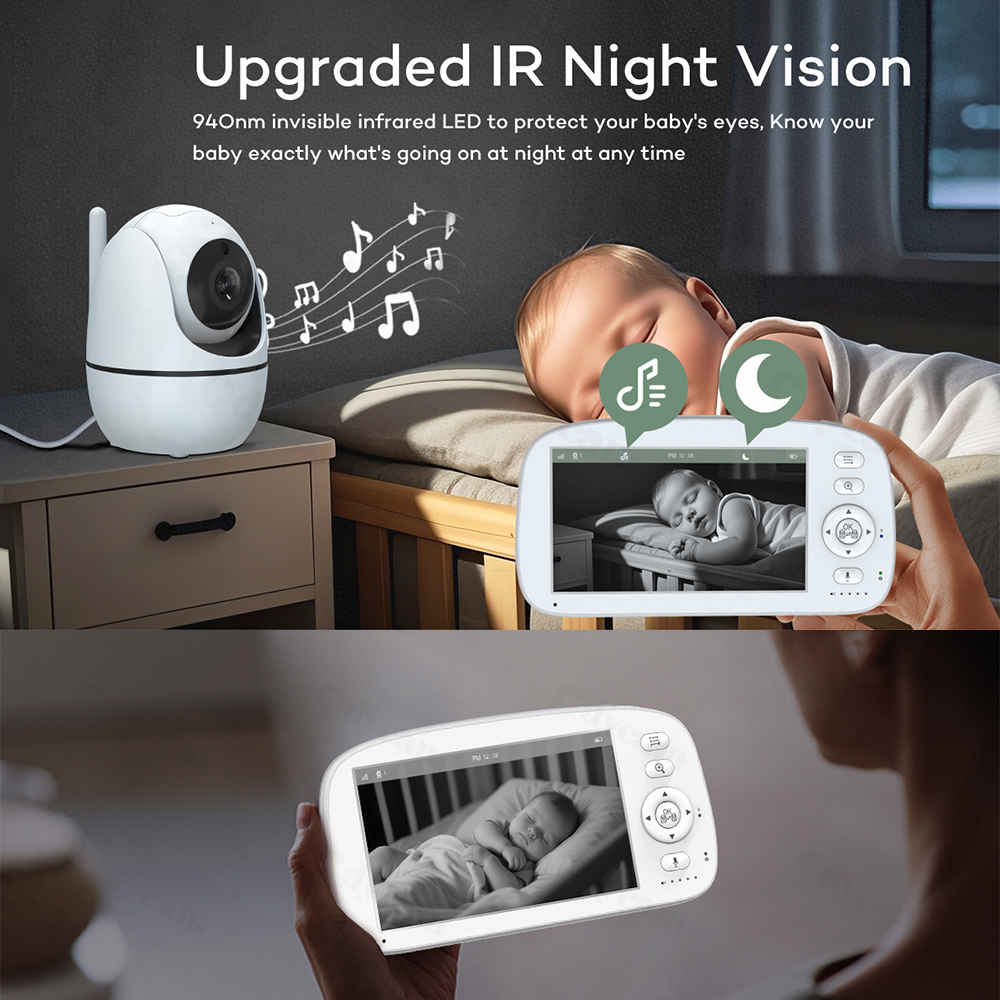 VBABM Baby Monitor Camera Nigh - đánh giá và giá Zoom Audio Music
