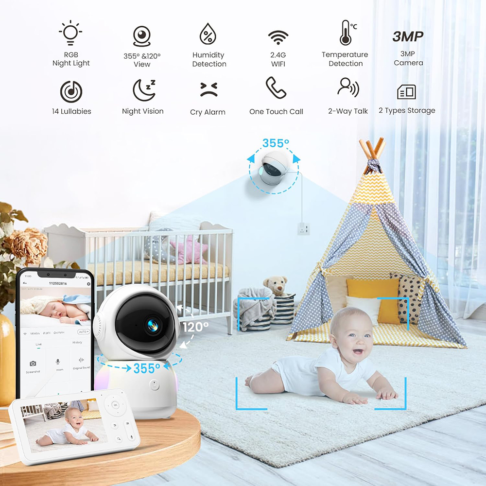 2K Baby Monitor with 2 Cameras - đánh giá và giá Audio Music Network
